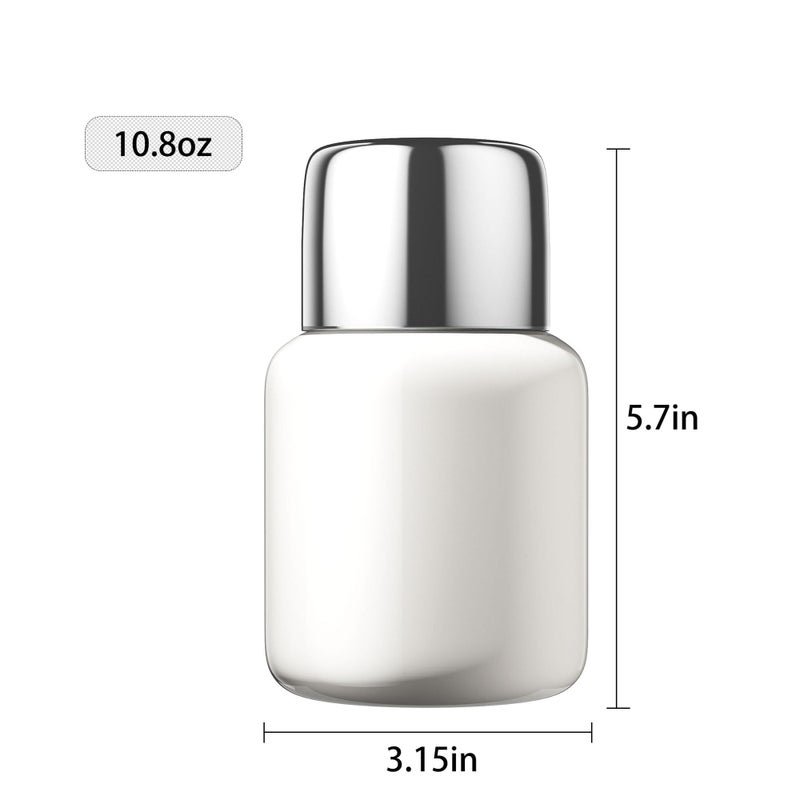 JMScape Mini Insulated Water Bottle 10.8 oz Small Vacuum Insulated Tumbler for Hot & Cold Drinks Wide Mouth Leak-Proof Stainless Steel Travel Coffee Mug (White, 10.8oz) - Image 3