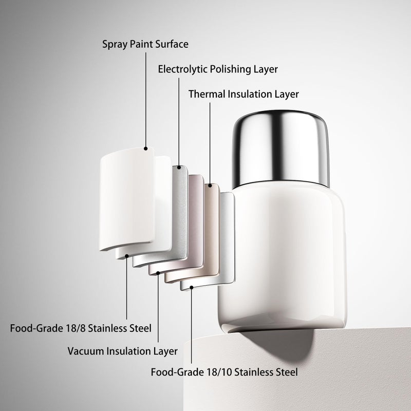 JMScape Mini Insulated Water Bottle 10.8 oz Small Vacuum Insulated Tumbler for Hot & Cold Drinks Wide Mouth Leak-Proof Stainless Steel Travel Coffee Mug (White, 10.8oz) - Image 5