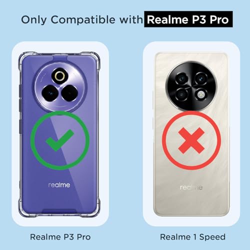 Pikkme Back Cover for Realme P3 Pro 5G PC + TPU Clear Transparent Raised Edges Shockproof Protective Phone Bumper Case(Transparent) - Image 4