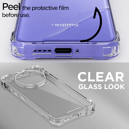 Pikkme Back Cover for Realme P3 Pro 5G PC + TPU Clear Transparent Raised Edges Shockproof Protective Phone Bumper Case(Transparent) - Image 3