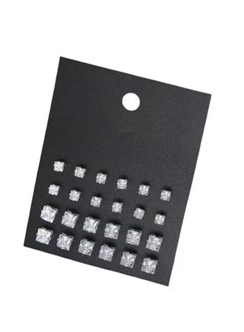 هويتك طقم أقراط كريستالية أنيقة مكون من 12 قطعة - Image 1