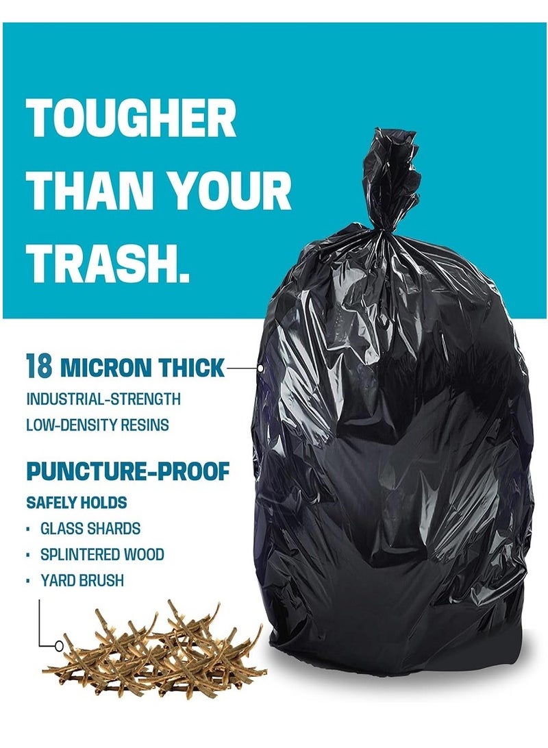 أكياس قمامة، 25 قطعة، أكياس قمامة كبيرة، كيس بلاستيكي أسود، أكياس سلة المهملات، للمطبخ والمنزل - Image 3