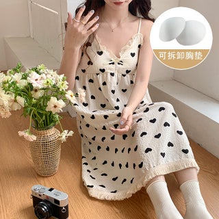 Tassel Summer Nightgown with Breast Pads for Women 2023 Princess Style Cute High-End Sweet Girl Thin Home Clothes 950 black heart-tassel skirt - pzsku/ZB2A3E5A1B8EF64095C09Z/45/1746224738/cc4d1538-2097-40b1-b20a-7a4e3073f111