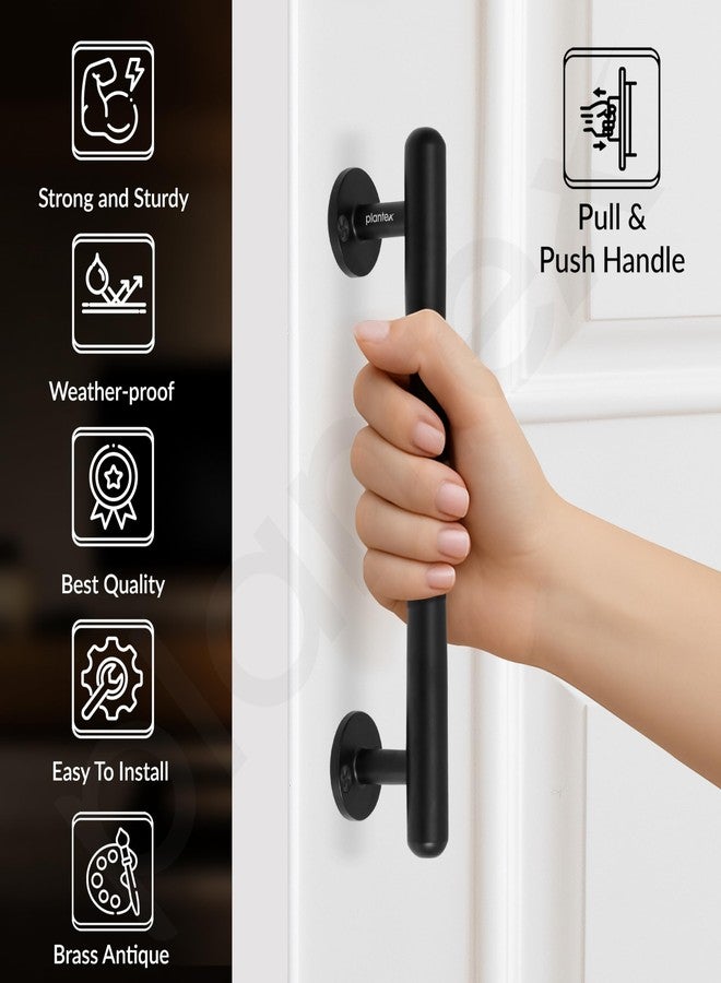 Plantex 8 Inch Pull-Push Door Handle/Stainless Steel Main Door Handle/3 Years Warranty Pack of 2 (S-142, Black) - Image 3