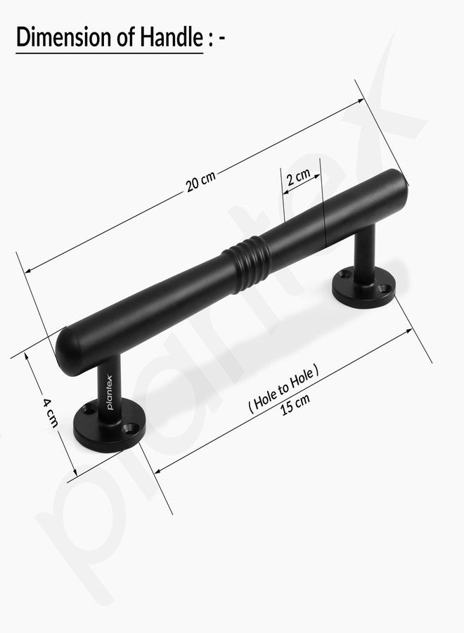 Plantex 8 Inch Pull-Push Door Handle/Stainless Steel Main Door Handle/3 Years Warranty Pack of 2 (S-142, Black) - Image 2