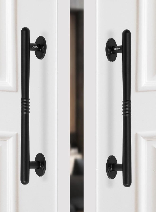 Plantex 8 Inch Pull-Push Door Handle/Stainless Steel Main Door Handle/3 Years Warranty Pack of 2 (S-142, Black) - Image 1
