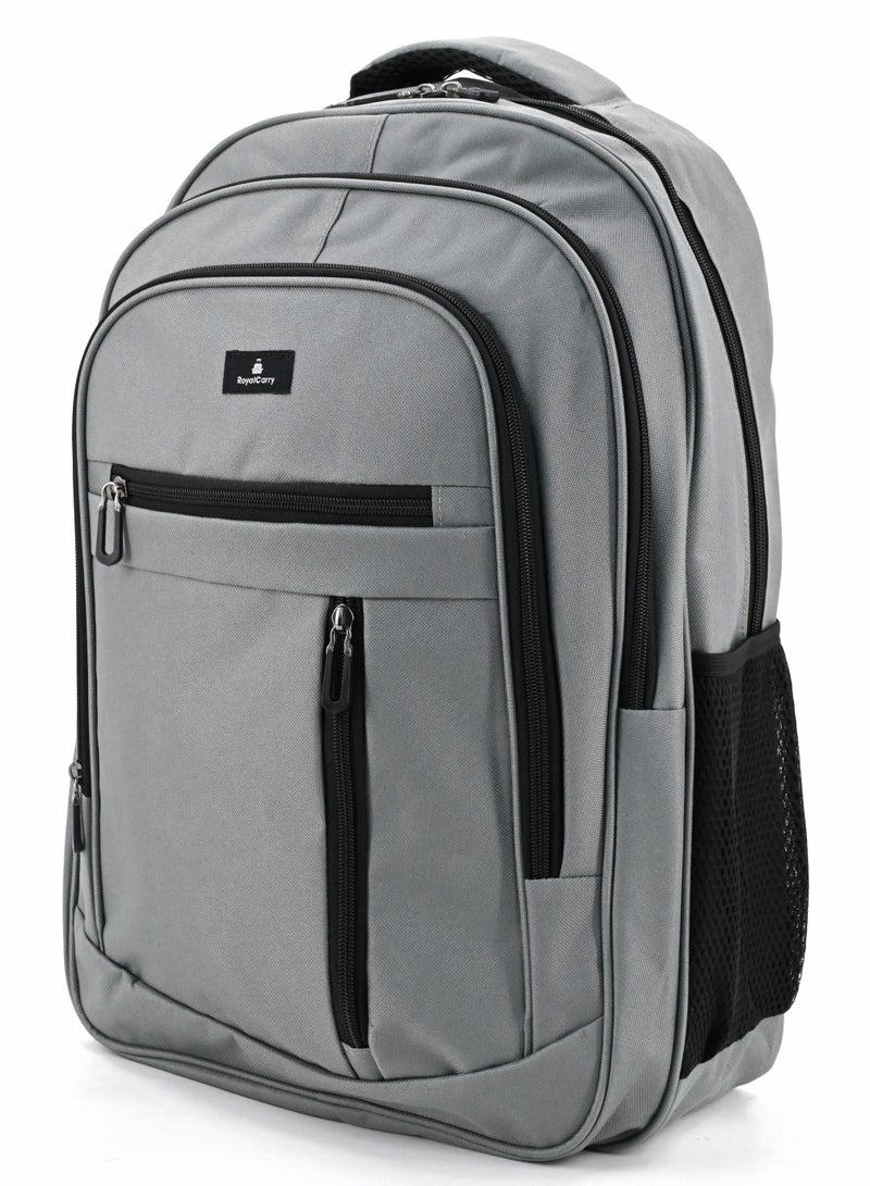 Royal "Royal Carry RC-031 20-Inch Lightweight Laptop Backpack | Water-Resistant Durable Polyester, Large Anti-Theft Laptop Compartment, Ergonomic Straps, Side & Front Pockets for Travel, Work & School – Stylish Unisex Backpack for Men & Women" - Image 3