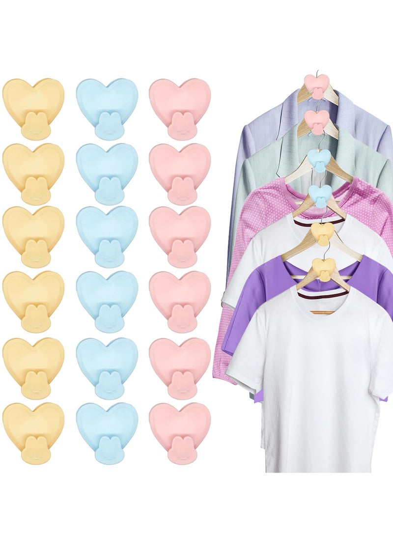 Clothes Hanger Connector Hooks, 18 Pcs 3 Color Clothes Hanger Connector Hooks Extender Clips Closet Organizer for for All Hangers, Clothes Closet - Image 1