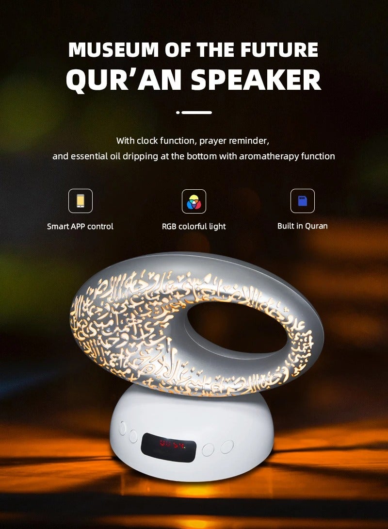 Transform Your Spiritual Experience: Museum of the Future Digital Quran Speaker - Wireless LED, Azan Clock, App Control | Immersive Quranic Verses, Seamless Connectivity for Modern Muslims - Image 2