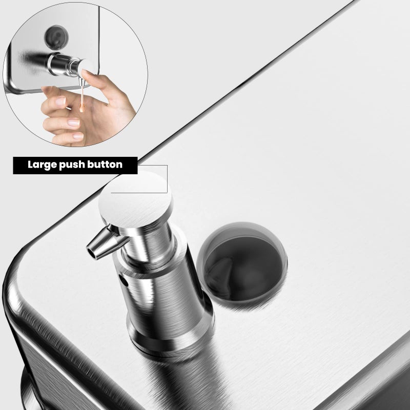 interhasa!Commercial Soap Dispenser Wall Mount,304 Stainless Steel Soap Dispenser Brushed Hand Soap Dispenser Commercial Liquid Soap Dispenser for Bathroom,Matte Silver Colour,Vertical Style - Image 5