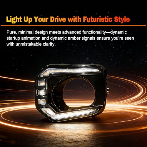 SINYATO INDUST LED DRL Lights Assemblies for 2016–2023 Toyota Tacoma Limited/SR/SR5/Trail Edition, DRL with Dynamic Startup Animation & Flowing Amber Turn Signal, Front Bumper, 1 Pair - Image 5