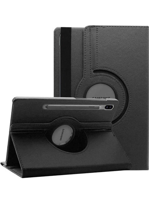 FUJIMAX Samsung Galaxy Tab S8 Case 360 Degree Rotatable Horizontal and Vertical Stand Leather Case + 9H Full Cover Nano Screen Protector