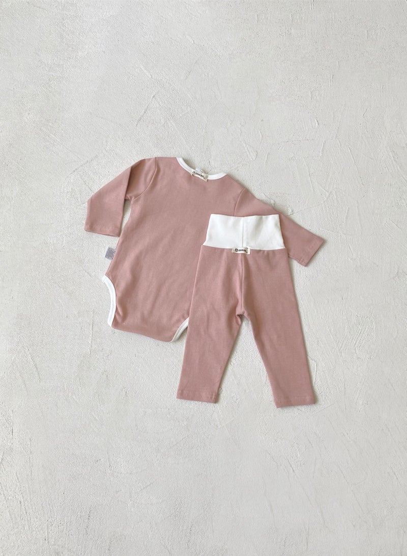 RedMapleTEK Baby Soft And Breathable Cotton Bodysuit + High Waist Pants Set - Image 3