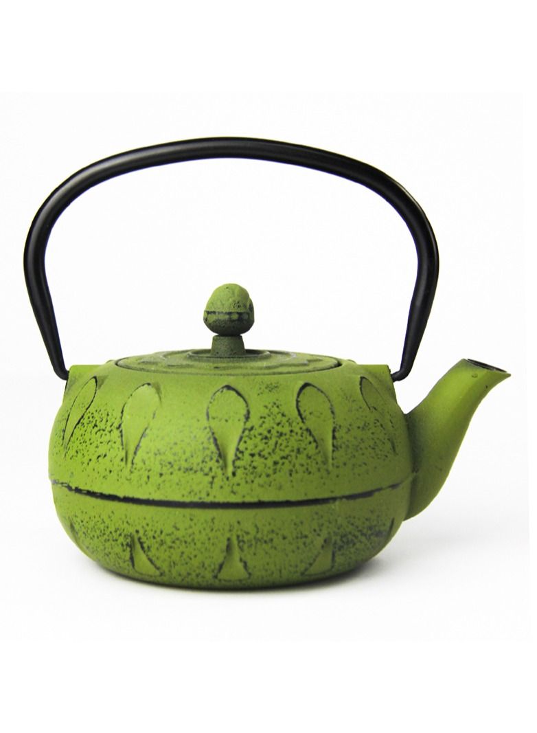 Tealand Durable Enamel Coated Cast Iron Tea Kettle With Tea Infuser 0.6 Liter Green - Image 3