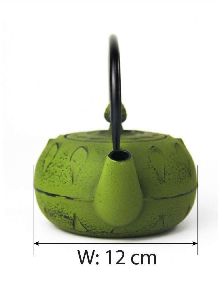 Tealand Durable Enamel Coated Cast Iron Tea Kettle With Tea Infuser 0.6 Liter Green - Image 4