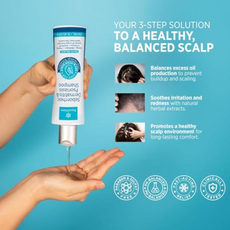 Roycederm Seborrheic Dermatitis and Psoriasis with Scalp Massager Brush Scalp Cleansing and Comfort Care Set for Dry, Itchy, Flaky Scalp, Dandruff and Buildup Support - Image 5
