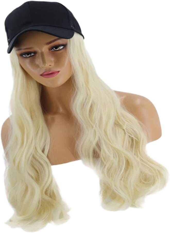 FOMIYES One-piece Wavy Wigs Toupee for Women Women's Ball Caps Blonde Wigs for Women Hat Hair Wigs for Women Curly Hair Wig Hair Extension with Hat Women Hair Wig Cap Baseball Cap