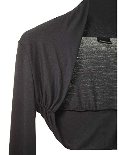 AmélieBoutik Women Long Sleeve Bolero Shrug Cropped Open Front Cardigan Jacket(Black X-Small) - Image 5