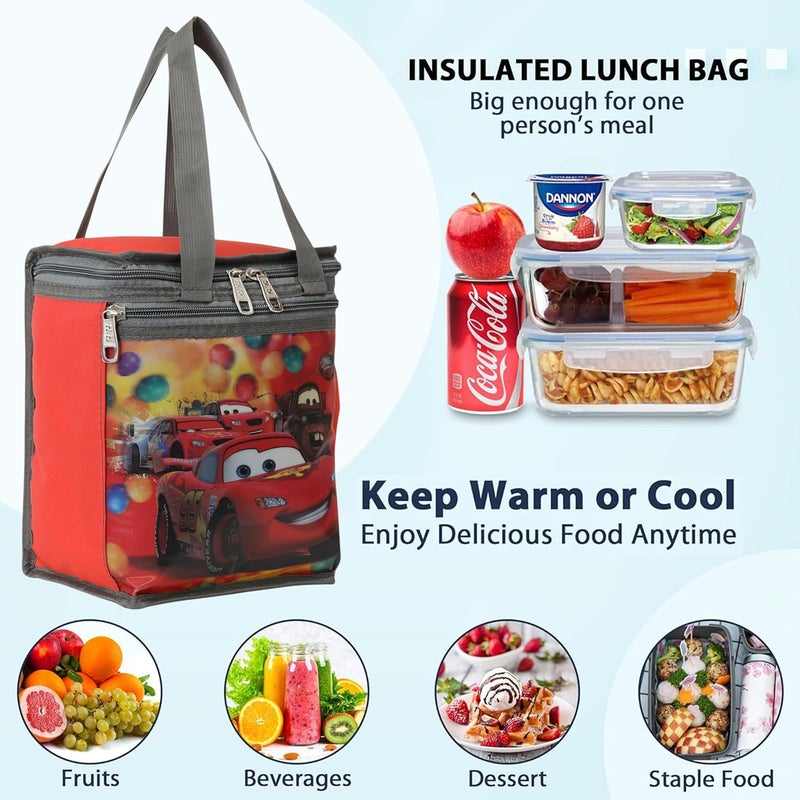 HACKON STAR 10L Lunch Tiffin Bag for School & Picnic for Boys & Girls Waterproof Lunch Bag (Red n) - Image 5