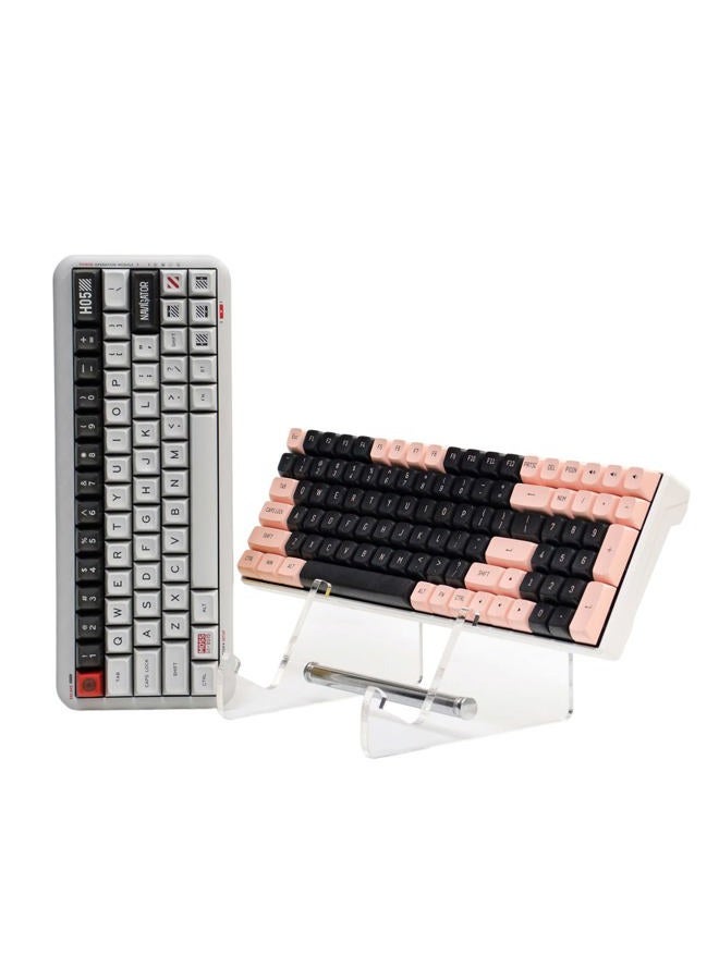 Sumgsn Mechanical Keyboard Storage Stand Display Keyboard Holder White Transparent Acrylic Stand for Two Keyboard - Image 4