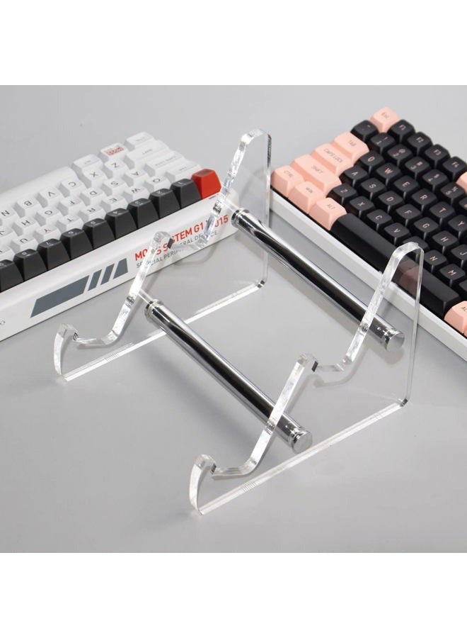 Sumgsn Mechanical Keyboard Storage Stand Display Keyboard Holder White Transparent Acrylic Stand for Two Keyboard - Image 3