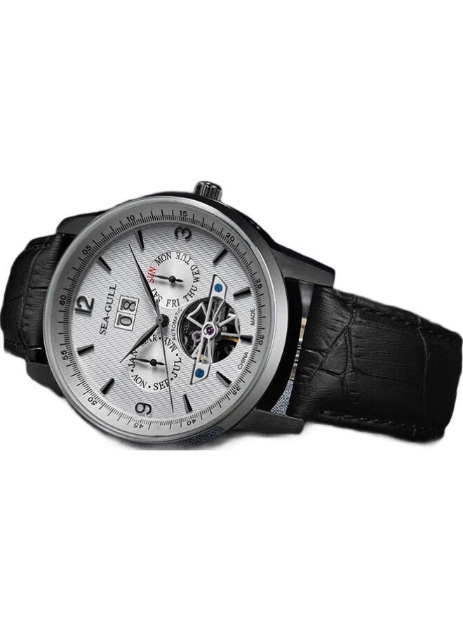 Seagull Men'S Automatic Mechanical Watch With Date, Day, And Month Display, Skeleton Tourbillon, Men'S Watch, Birthday Gift For Men, White - Image 2