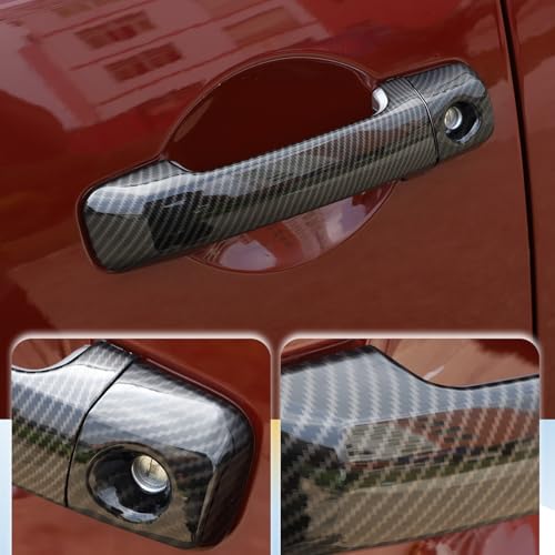 LLKUANG ABS Car Exterior Door Handle Decorative Cover Trim Fit for Toyota FJ Cruiser Handle Accessories 4pcs/Set (Carbon fiebr Pattern) - Image 5