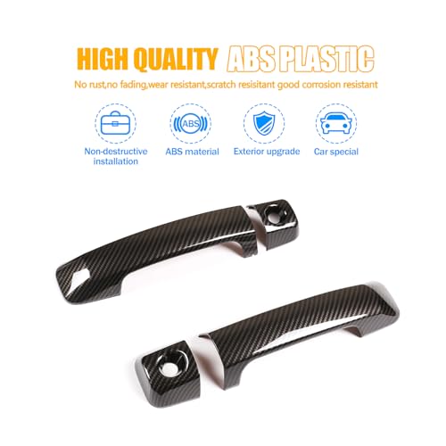 LLKUANG ABS Car Exterior Door Handle Decorative Cover Trim Fit for Toyota FJ Cruiser Handle Accessories 4pcs/Set (Carbon fiebr Pattern) - Image 4