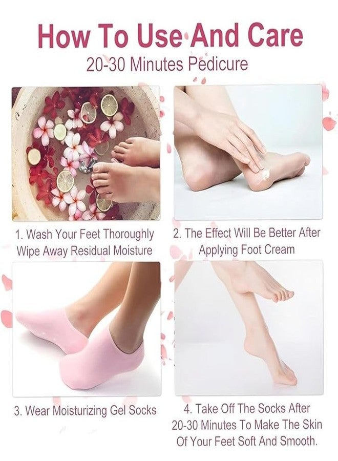 Silverflix 4Pcs Moisturizing Gloves & Socks Set – Hydrating Gel Lined Spa Hand and Foot Care for Dry, Cracked Skin, Reusable Softening & Nourishing Care - Image 4