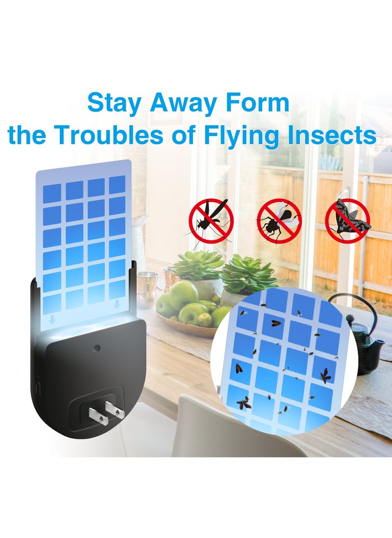 General - Flying Insect Trap, 2 in 1 Indoor Plug-in Fruit Fly Trap, 1 Trap White and 6 Glue Cards, Fruit Fly Traps for Gnat, Moth, Mosquito, Suitable for Every Part of The Home - Image 1