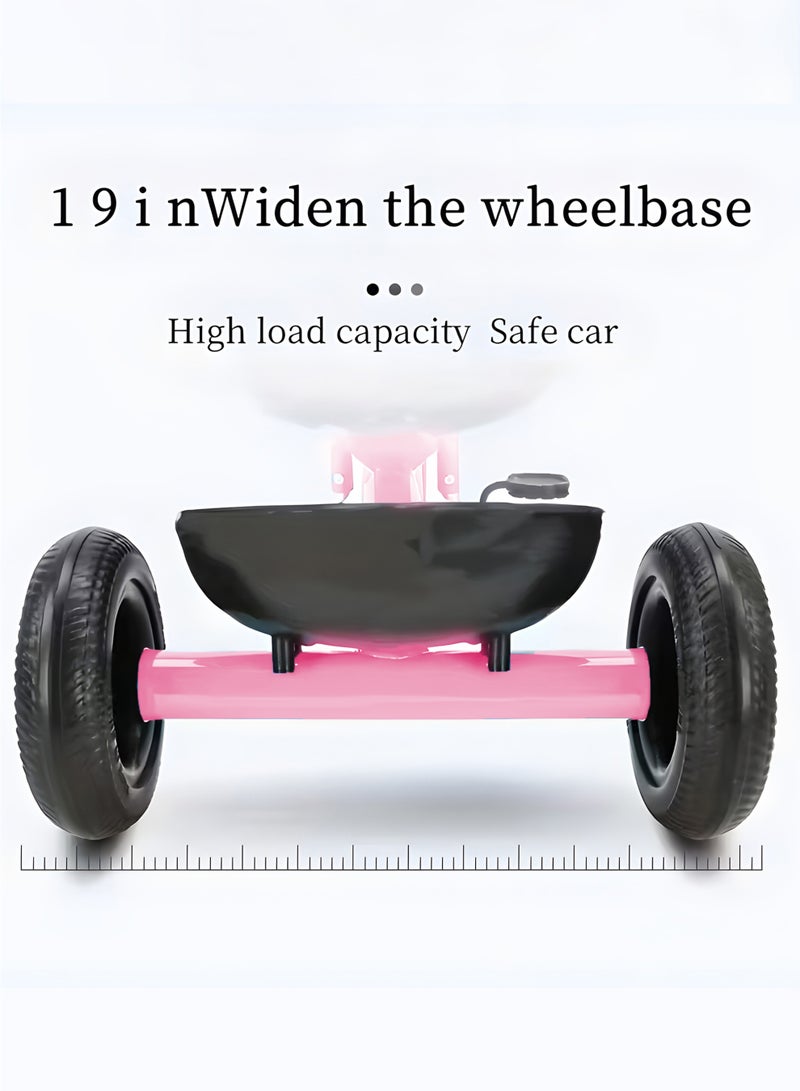 الموجة التالية دراجة ثلاثية العجلات للأطفال بمقبض دفع - مقعد ومسند ظهر قابلان للتعديل - دراجة ثلاثية العجلات للأطفال بعجلات EVA وصينية تخزين - دراجة ثلاثية العجلات للأطفال الصغار من عمر 3 إلى 8 سنوات - دراجة ثلاثية العجلات للأطفال باللون الوردي - Image 3