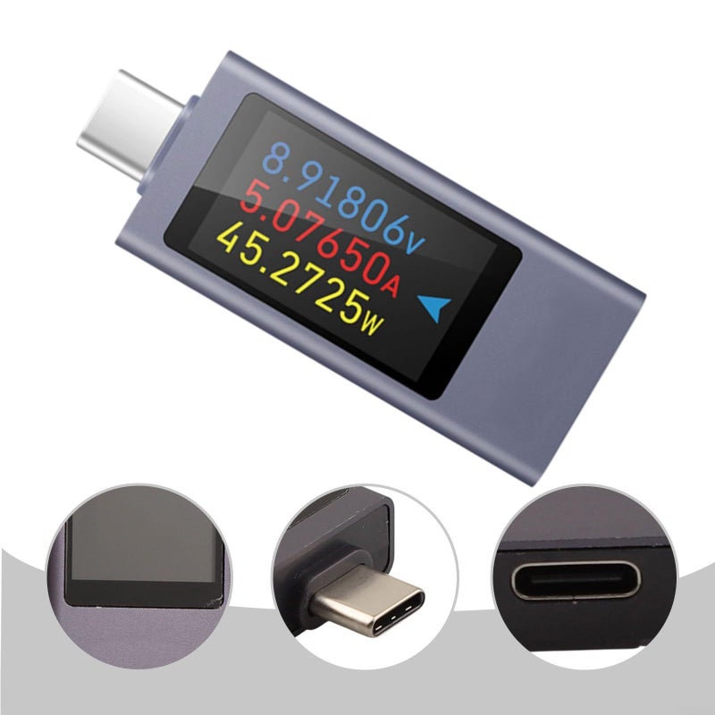 240W USB C Tester Meter with 1.06 Inch TFT Display CNC Aluminum Housing Bidirectional Power Measurement - Image 5