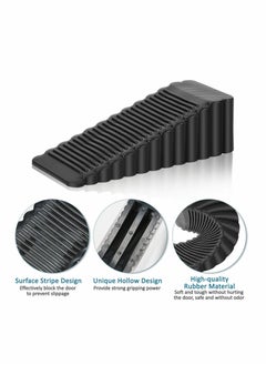SYOSI Rubber Door Stopper, 5 Pack Anti-Slip Door Stop Wedge Security Heavy Duty Door Stopper Works On All Floor Types and Carpet for Home School Hospital Works  - Image 4