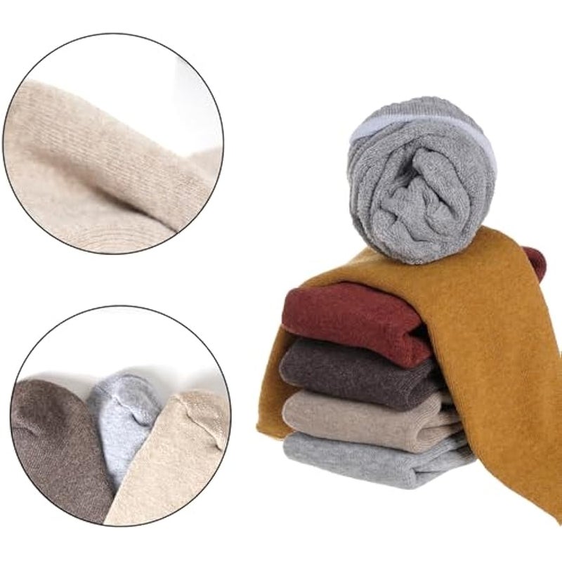 6 Pairs Warm Knee High Socks for Women Cotton Thick Stockings Thermal Socks Winter Warmers Accessories - Image 3