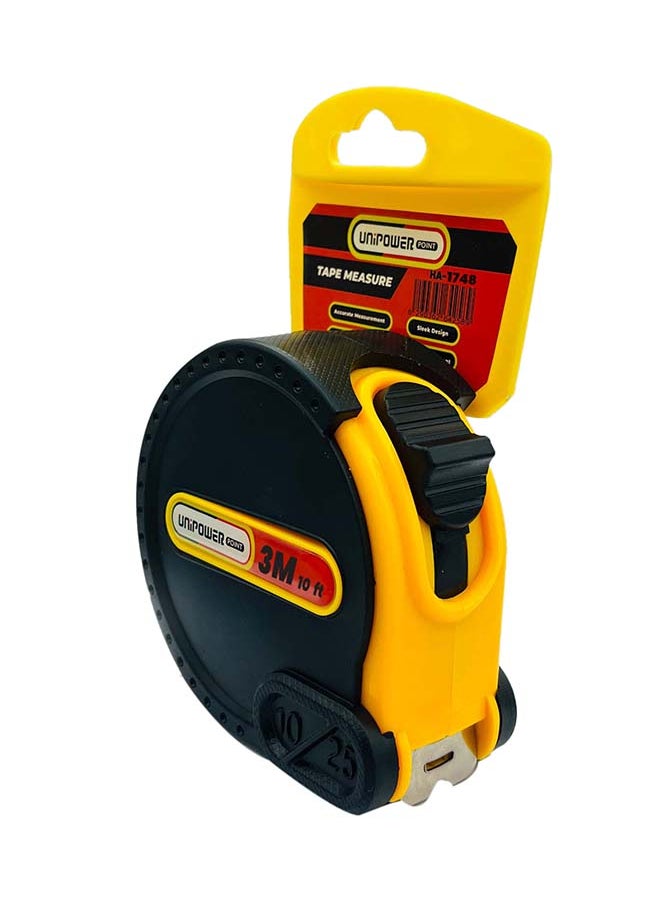 KADRIS Heavy Duty Auto Lock Steel Measure Tape HA-1748, 3 meter Retractable Self Lock Measuring Tape, Easy to Read Measurement in Inch Feet Meters CMS & MMS  - Image 3
