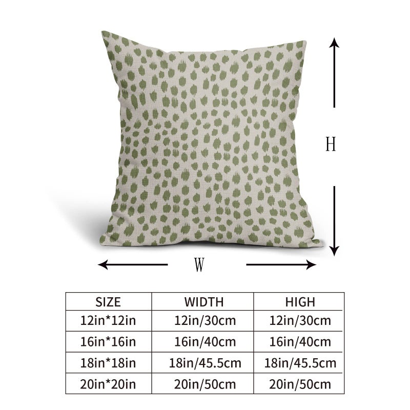 Sweetshow Sage Green Cream Pillow Covers 18x18 Set of 2 Boho Design Polka Dot Throw Pillows Modern Brush Strokes Print Decorative Outdoor Pillowcase Square Cushion Cover Linen Pillow Case for Sofa Couch Bed - Image 5