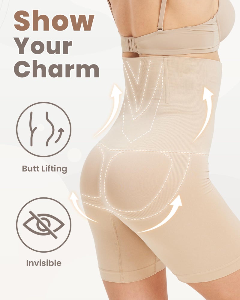 WyuuKi Shapewear Tummy Control for Women High Waisted Underwear Seamless Body Shaper Shorts Under Dress Thigh Slimmer Butt Lifter Beige - Image 5