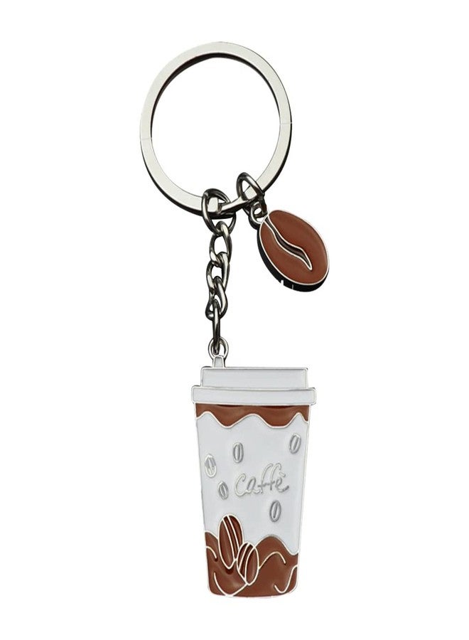 AMOBESTER Coffe Keychain Coffee Mug and Coffe Beans Alloy Metal Keychain Gift for Colleagues Workmate