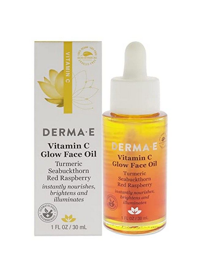 derma-e Vitamin C Glow Face Oil Facial Oil Instantly Nourishes Brightens And Illuminates For A Radiant Glow Extreme Glow Oil For Face With Turmeric Seabuckthorn And Red Raspberry 1 Fl Oz - Image 1