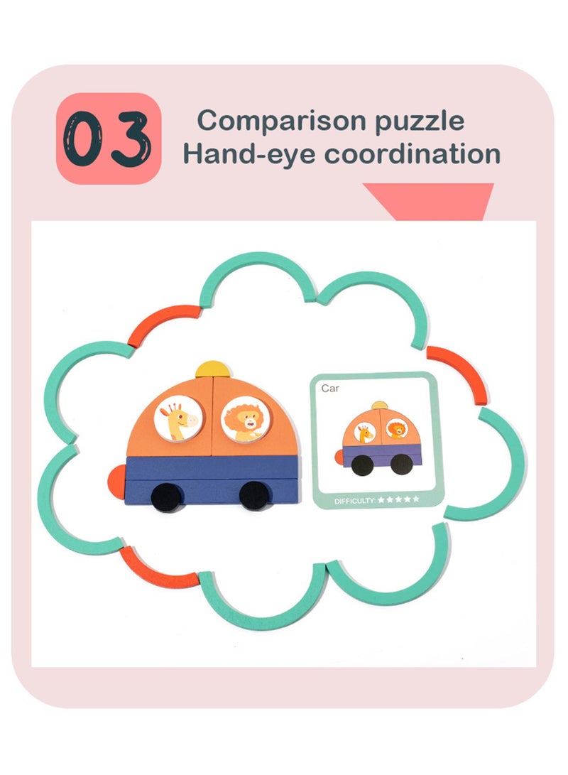 100 قطعة من مكعبات الألغاز الخشبية الإبداعية للأطفال، مكعبات بناء متعددة الوظائف، ألعاب تعليمية - Image 5