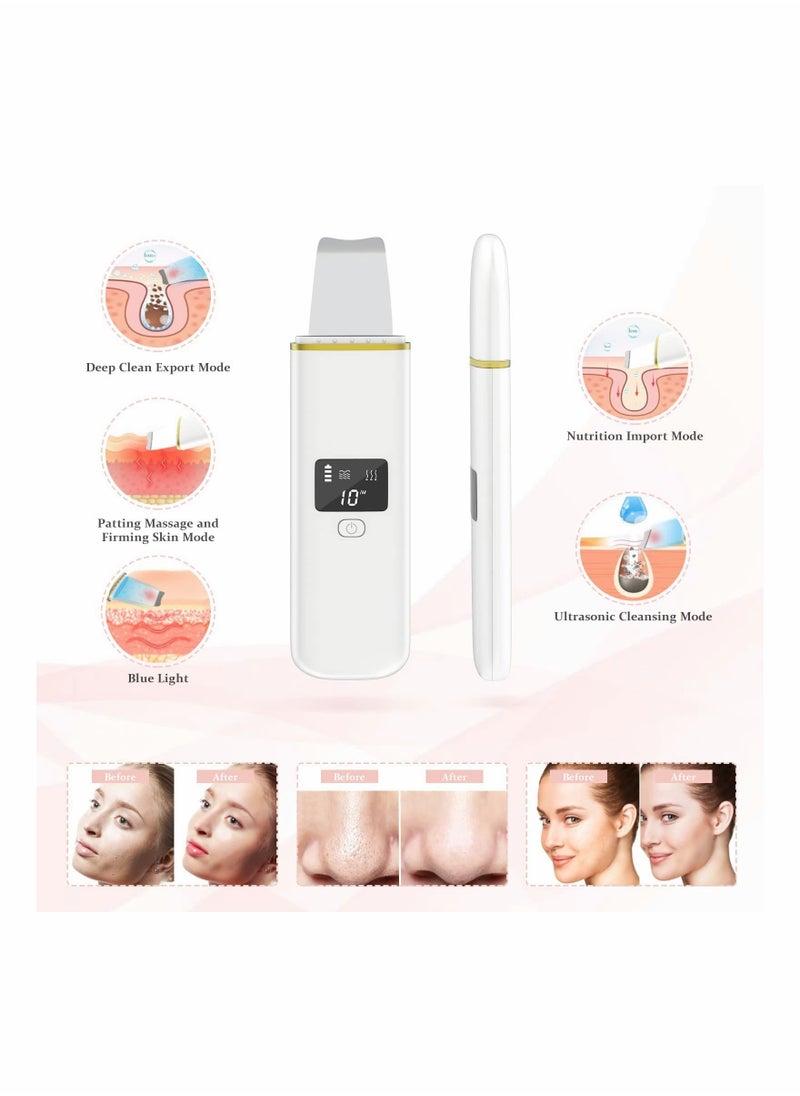 Y&D Ultrasonic Skin Scrubber, Electric Face Spatula Care Tool with 4 Modes, Blackhead Removal Pores Cleaner Facial Scrubber Spatula, Comedones Extractor for Deep Cleaning  - Image 2