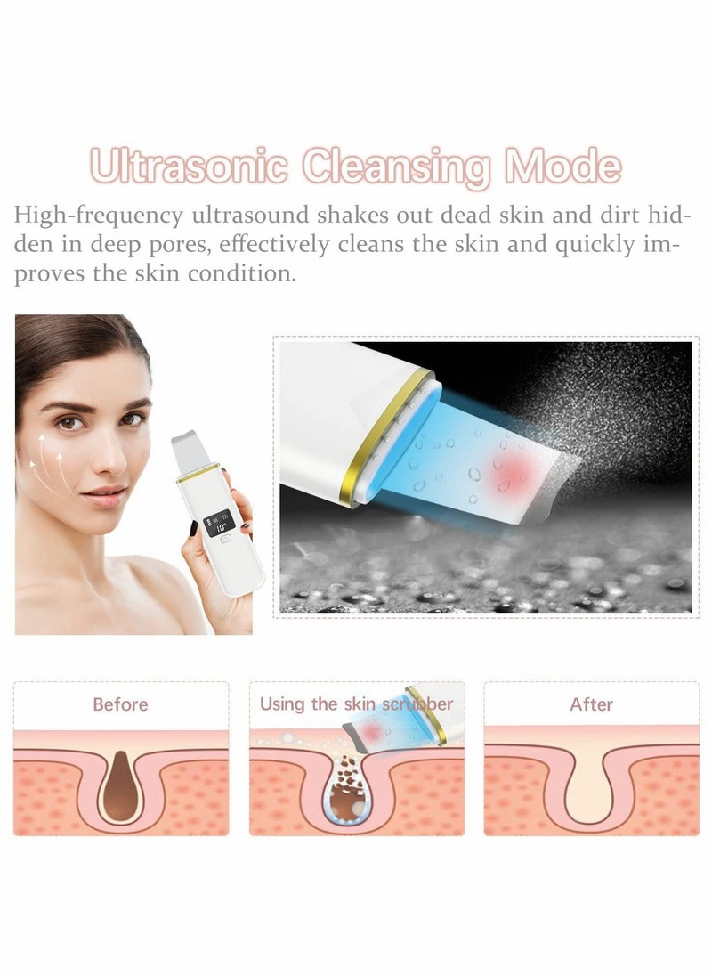 Y&D Ultrasonic Skin Scrubber, Electric Face Spatula Care Tool with 4 Modes, Blackhead Removal Pores Cleaner Facial Scrubber Spatula, Comedones Extractor for Deep Cleaning  - Image 5