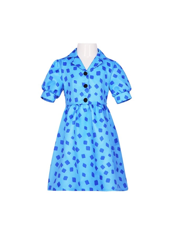 NIBEMINENT Children's blue printed dress performance suit for Halloween - Image 1