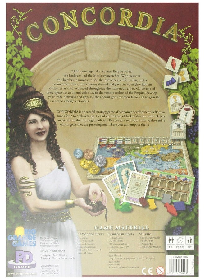 Rio Grande Games: Concordia, Historical Strategy Board Game, Average Play Time 90 Minutes, 2 to 5 Players, for Ages 14 and up - Image 2