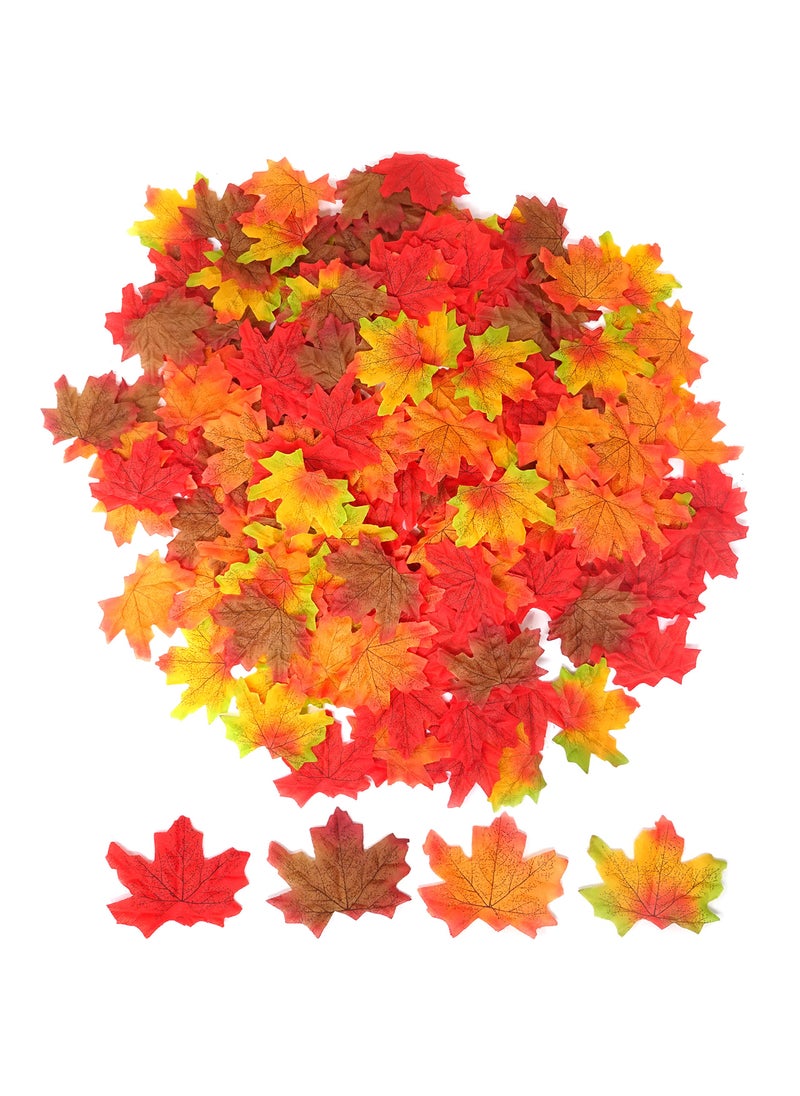 HONBAY Honbay 200PCS 8cm31inch Assorted Color Artificial Maple Leaves Fall Leaves for Weddings Thanksgiving Day Parties Props Crafts A 