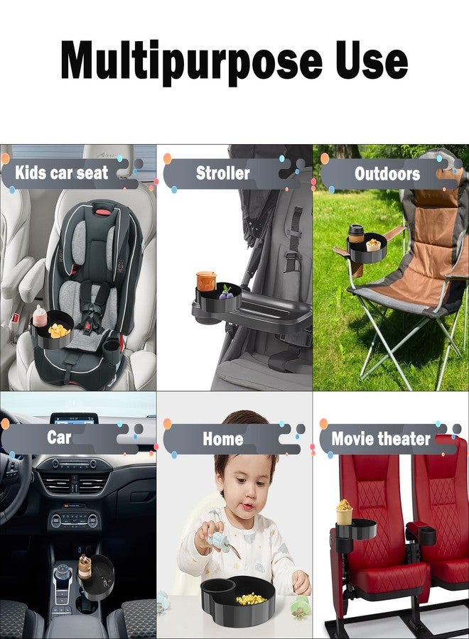 SSPONT [2 Packs] Kids Car Seat Tray, Travel Tray with Cup Holder for Toddler Baby, Kids Car Seat Food Snack Organizer for Road Trip, Stroller snack Organizer Travel Must Haves Toddler Must Haves (Black) - Image 4