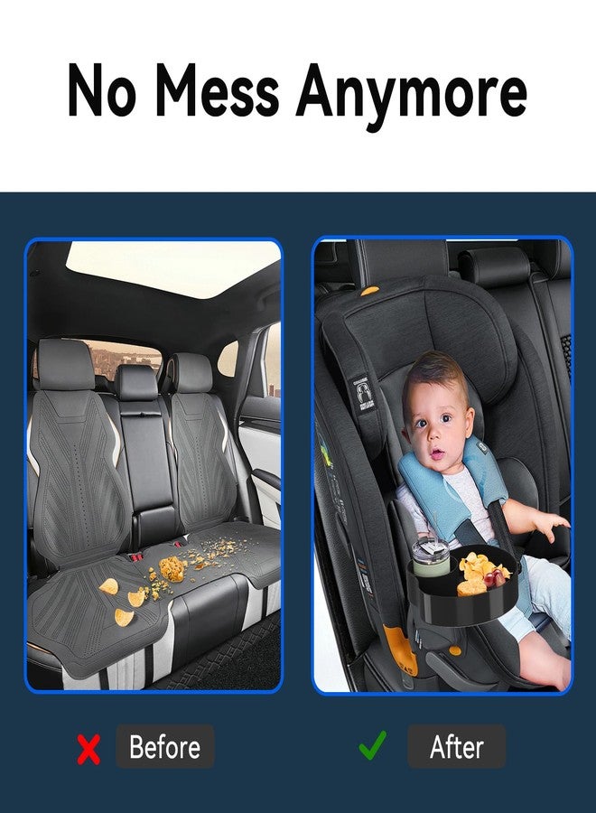 SSPONT [2 Packs] Kids Car Seat Tray, Travel Tray with Cup Holder for Toddler Baby, Kids Car Seat Food Snack Organizer for Road Trip, Stroller snack Organizer Travel Must Haves Toddler Must Haves (Black) - Image 3