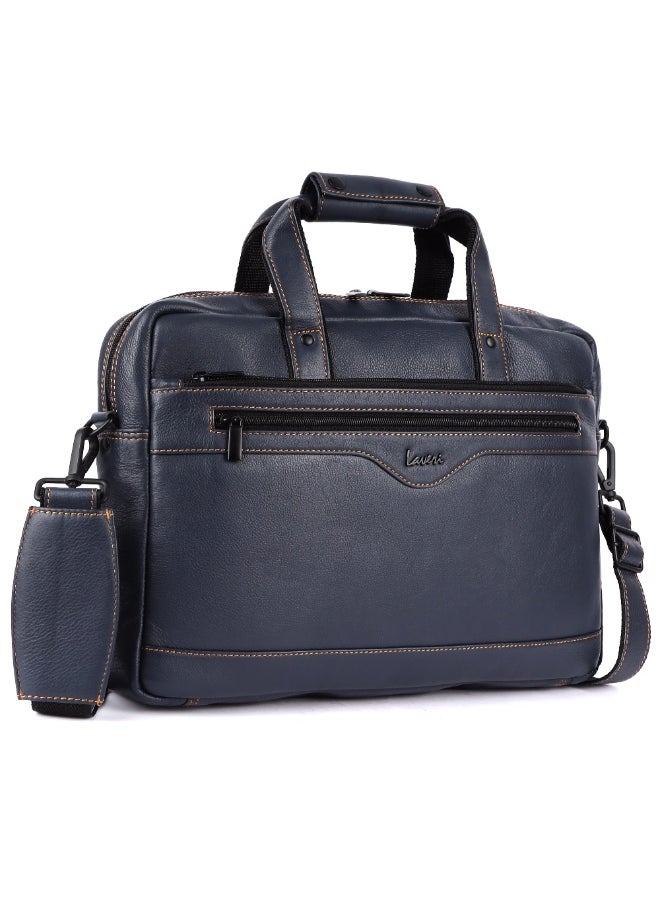 LAVERI LEATHER LAVERI Laptop Bag for Men - Leather Messenger Bag for Office - Fits up to 15 Inch Laptop - Shoulder Bag with Multiple Compartments - Executive Leather Bag for Work/Travel/Casual  - 2815  - Image 1