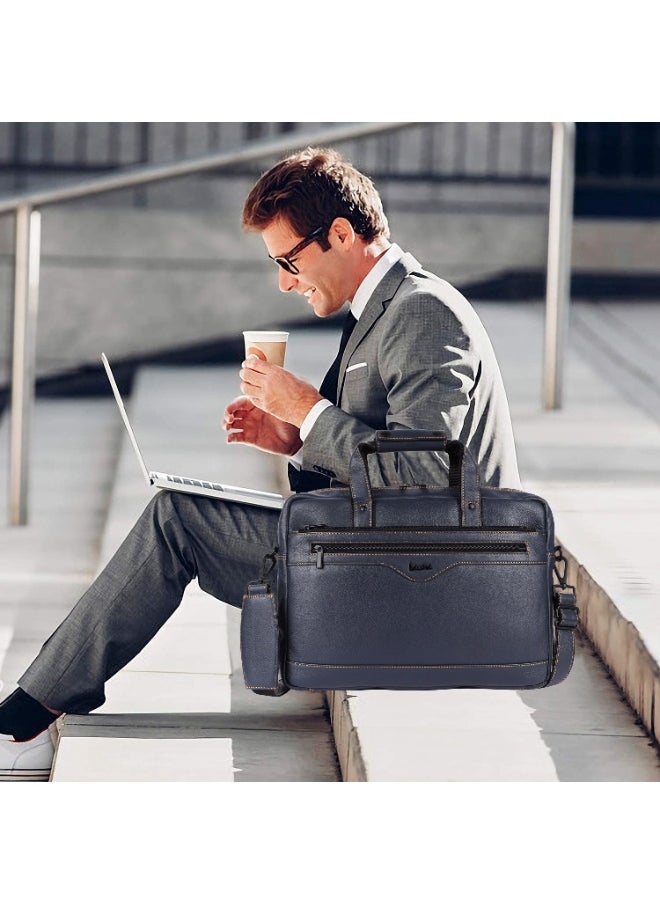 LAVERI LEATHER LAVERI Laptop Bag for Men - Leather Messenger Bag for Office - Fits up to 15 Inch Laptop - Shoulder Bag with Multiple Compartments - Executive Leather Bag for Work/Travel/Casual  - 2815  - Image 3