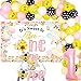 Balterever Bee 1st Birthday Decorations for Girl Bee Birthday Balloon Garland Kit Pink Yellow Its Sweet to Bee One Backdrop Cake Topper High Chair Banner for Honey 1st Bday Bee Themed Party - Image 3